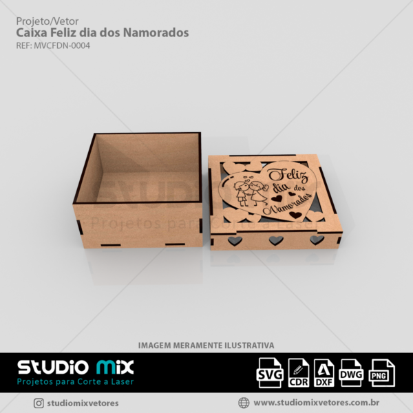 vetor caixa dia dos namorados, caixa para corte em mdf, vetor, corte a laser, vetor para corte a laser, projeto para corte a laser, laser cut,