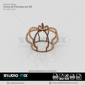 coroa em 3D, coroa para corte a laser, coroa em 3d para corte a laser, coroa para corte em mdf, vetor coroa em 3d, vetor coroa 3d, vetor de coroa, mdf, vetor corte a laser