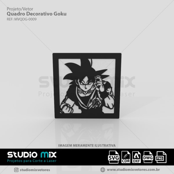 vetor quadro decorativo, mdf,vetor,goku,dragon ball z,